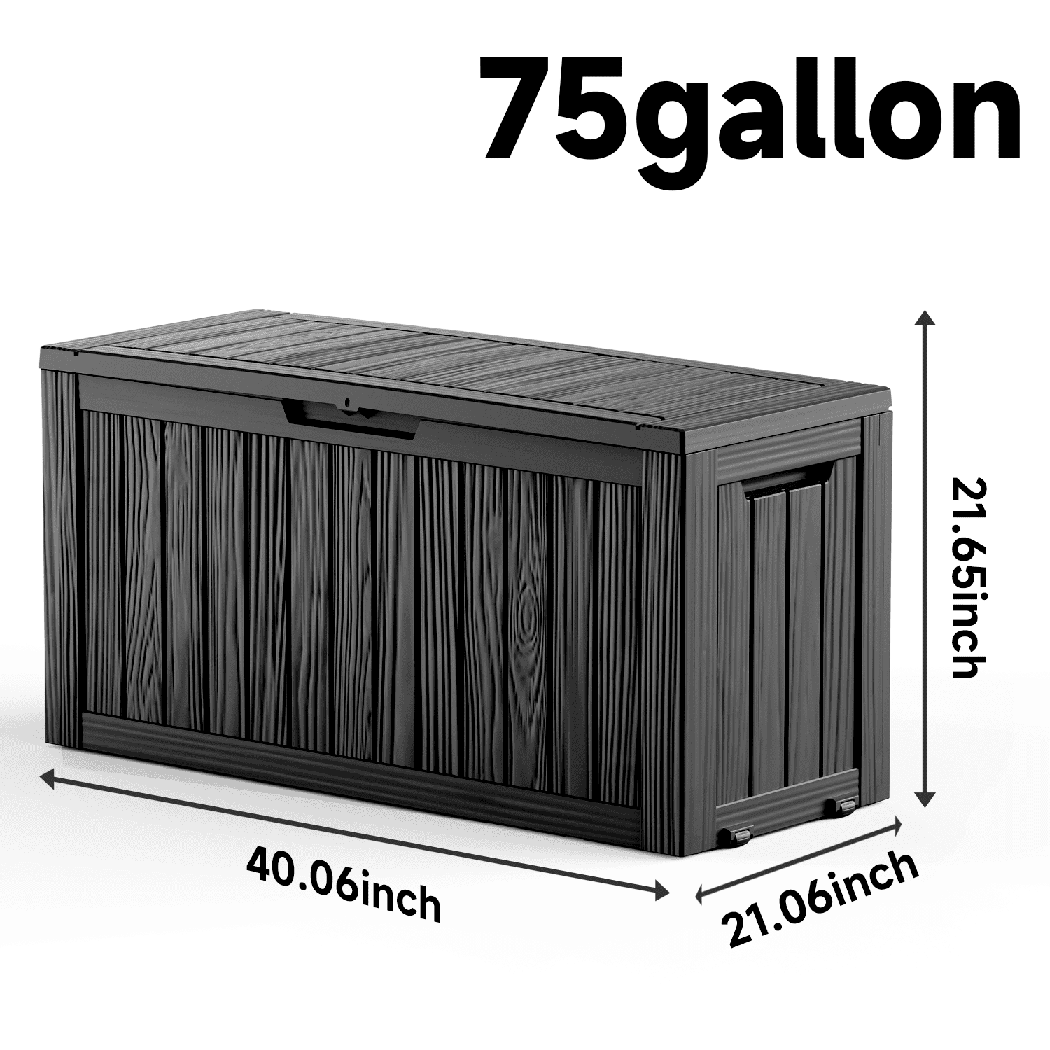 MAYEERTY 80 Gallon Outdoor Deck Box, Large Capacity Storage Box for Patio Furniture Cushions, Pillow with Wheels, Black