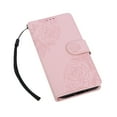 thumbnail image 5 of ELEHOLD Case for Google Pixel 9 / 9 Pro, Flower Embossed Flip Leather Wallet Phone Case with 3 Card Slots & Wrist Strap,Rosegold, 5 of 7