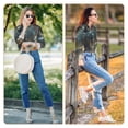 thumbnail image 5 of Salouo Space White Horse Pattern Women's Pajamas Set Long Sleeve Button Down Sleepwear Soft Pj Lounge Sets for women 2 Piece Pjs Set with Long Pants -XX-Large, 5 of 8