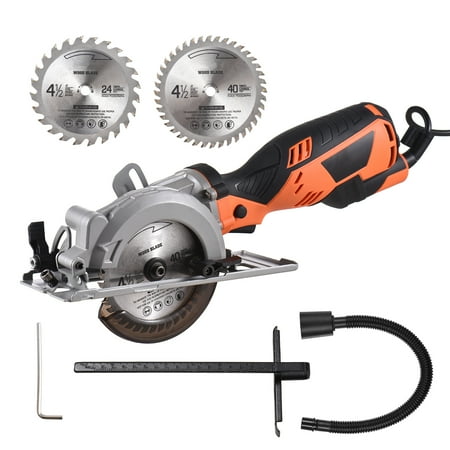 

4.8A 580W Circular Saw 3500RPM Electric Saw with 24T 40T for Wood Max Cutting Depth 1-1116 (90-degree) 1-18 (45-degree) Cutting Scale Ruler Dust Vacuuming Port