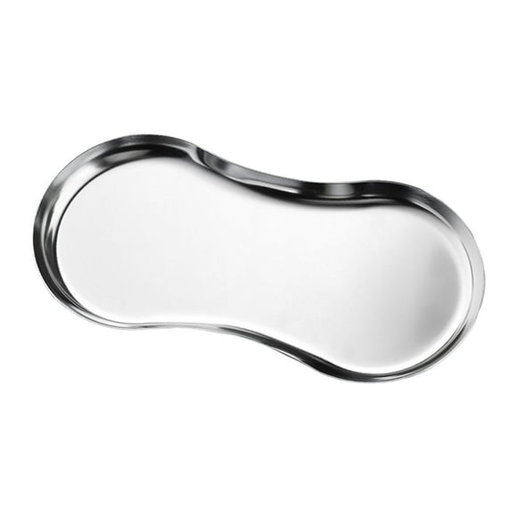 Bandeja para joyas, bandeja de tocador, organizador de encimera, organizador de aretes de acero inoxidable Plata