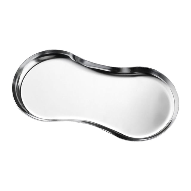 Bandeja de joyería para baño, tocador, decoración, pendientes, organizador de cosméticos Plata