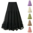 thumbnail image 7 of Lovskoo Women's Long A Line Tulle Tutu Skirts Tiered Swing Skirt Pink, 7 of 7
