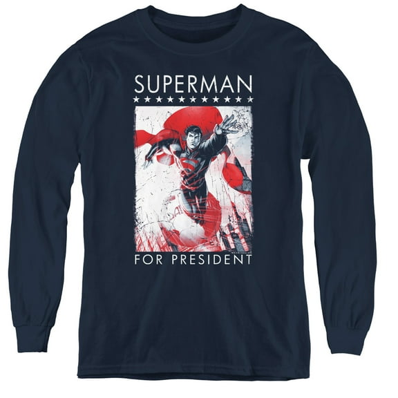 Superman - Superman For President - Youth Long Sleeve Shirt - Medium
