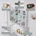 thumbnail image 6 of ANGELES HOME 24"x 32" Bathroom Medicine Cabinet with Mirrors, Recessed Wood Medicine Cabinet with 3-Tier Adjustable Glass Shelves and Soft-Close Door, 6 of 10