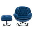 thumbnail image 7 of Single Chair, Accent Chair with Ottoman, Upholstered Lounge Chair with Footrest, for Living Room, Bedroom, Study, Easy Assembly,Blue, 7 of 7