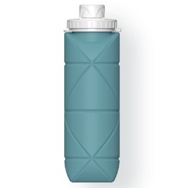 AMANGSCO 2 Pack Collapsible Silicone Water Bottles - 17 Oz Leak-Proof Folding Bottles For Travel