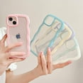 thumbnail image 6 of Compatible with Clear iPhone 12 Pro Max Case Cute Simple Curly Wave Bumper Case Aesthetic Phone Case for Girls Women Soft TPU Protective Phone Cover-Purple, 6 of 11