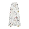 thumbnail image 3 of Mnyycxen Women's Bohemian Floral Printed Maxi Skirt Elastic Waisted Pleated A Line Skirts Causel Flowy Skirt with Pockets, 3 of 4