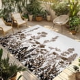 thumbnail image 2 of Outdoor Rug 4x6 ft Rustic Field Waterproof Outdoor Patio Rug Mat Non Slip Outside Area Rugs Carpet for RV,Camping,Porch,Deck,Pool,Balconybackyard,Silhouette Flower Herb Brown, 2 of 9