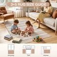 thumbnail image 5 of Fnova 3x5 Modern Washable Area Rug, Farmhose Non-Slip Striped Indoor/Outdoor Carpet, Oeko-Tex Certified, Brown, 5 of 13