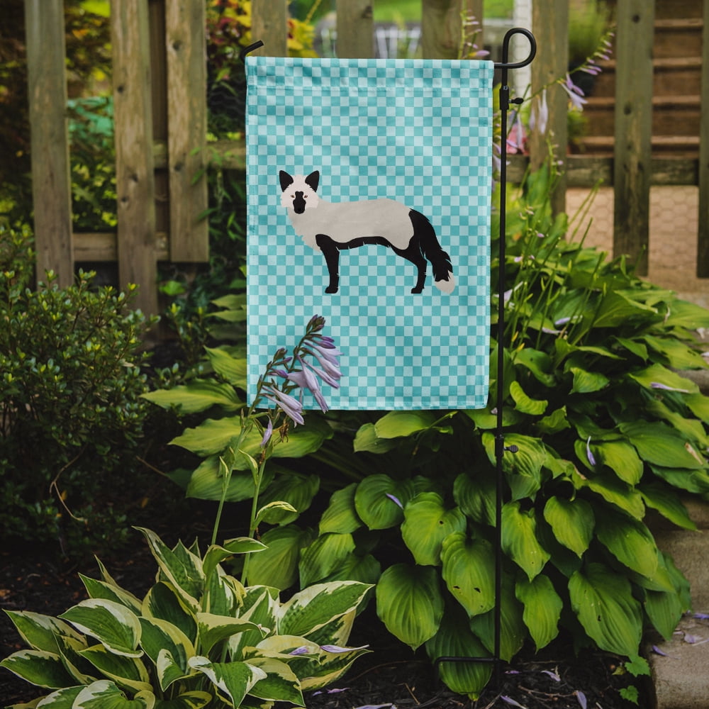 Caroline's Treasures BB8045GF Silver Fox Blue Check Flag Garden Size , Small, multicolor