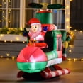 thumbnail image 2 of HomCom Santa Claus Flying Helicopter Blow up Yard Inflatable, with Built-in LED Lights 5', 2 of 9