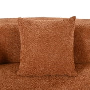 Harper & Bright Designs Modern Curved Floor Sofa Set, Modular Sectional Sponge Couch for Living Room, 2 PC Free Combination No Assembly Foam-Filled Sofa, Orange