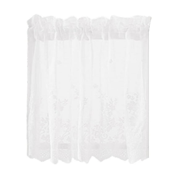 Pxiakgy Contemporary A Lace Floral Fashion Sheer Kitchen Curtains, 24 x 29 in