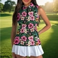 thumbnail image 4 of Uorisanigo Tropical Flowers Women's Golf Shirt Casual Versatile Women's Dry-Fit Golf Shirts Fashionable Relaxed Workout Tops for Tennis Hiking & Outdoor Sports, 4 of 7