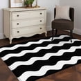 thumbnail image 3 of Black Wavy Washable Area Rug 3x5 Stripes Low-Profile Large Area Rugs with Non Slip Backing Indoor Floor Carpet for Entrance Living Room Bedroom Home Office, 3 of 9