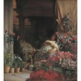 thumbnail image 3 of Kristian Zahrtmann 15x16 Black Modern Framed Museum Art Print Titled - A Florentine Flower Seller (1879 - 1880), 3 of 5