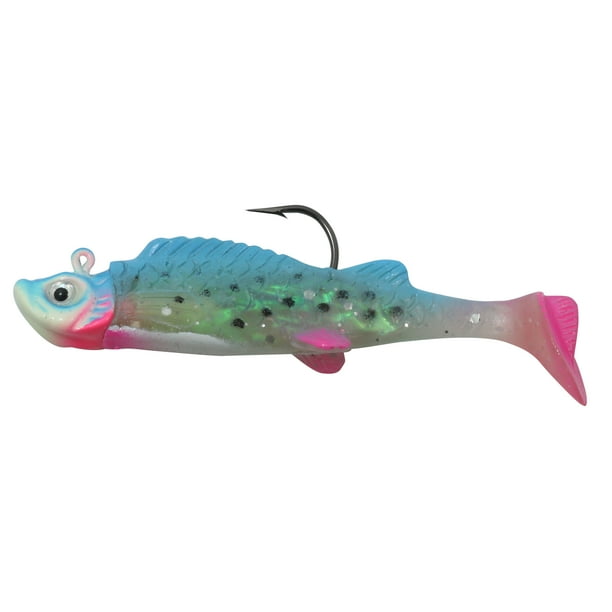 Northland Tackle Mimic Minnow Shad, Jig and Tail, Freshwater, Glow Rainbow - Walmart.com ...