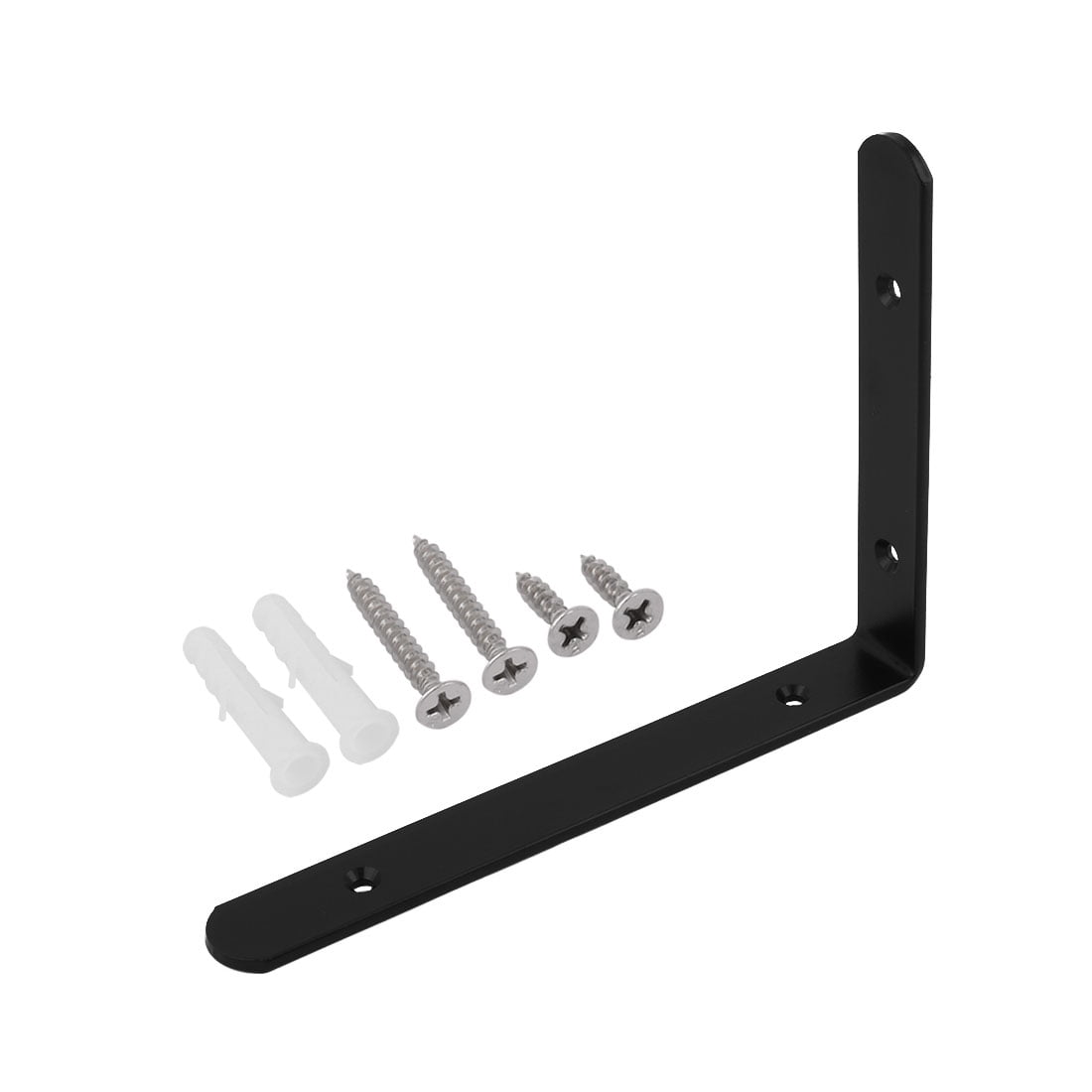 Living Room Metal Right Angle Brace Shelf Brackets Supports Black 200mm