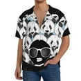 thumbnail image 3 of Disketp Men's Hawaiian Black Head Woman with Panda Hair Print Shirts Button Down Holiday Beach Shirts-XX-Large, 3 of 7