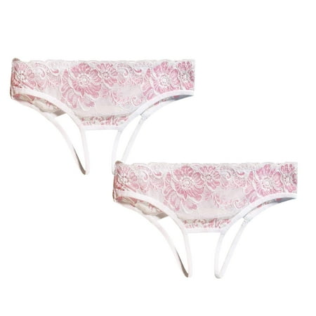 

Womens Underwear Brief Lace Thongs Lingerie Ladies Panties2PC