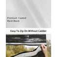 thumbnail image 6 of 4th of July RV Awning Sun Shade Screen 9'X15.3' Patriotic Stars Stripes Mesh Sunscreen Black White Blue USA Flag Wooden Awning Shade Screen with Zipper Completed Kits for RV Motorhome Camper, 6 of 7