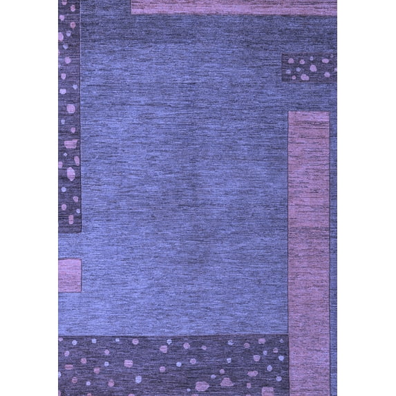 Ahgly Company Machine Washable Indoor Rectangle Abstract Blue Modern Area Rugs, 7' x 9'