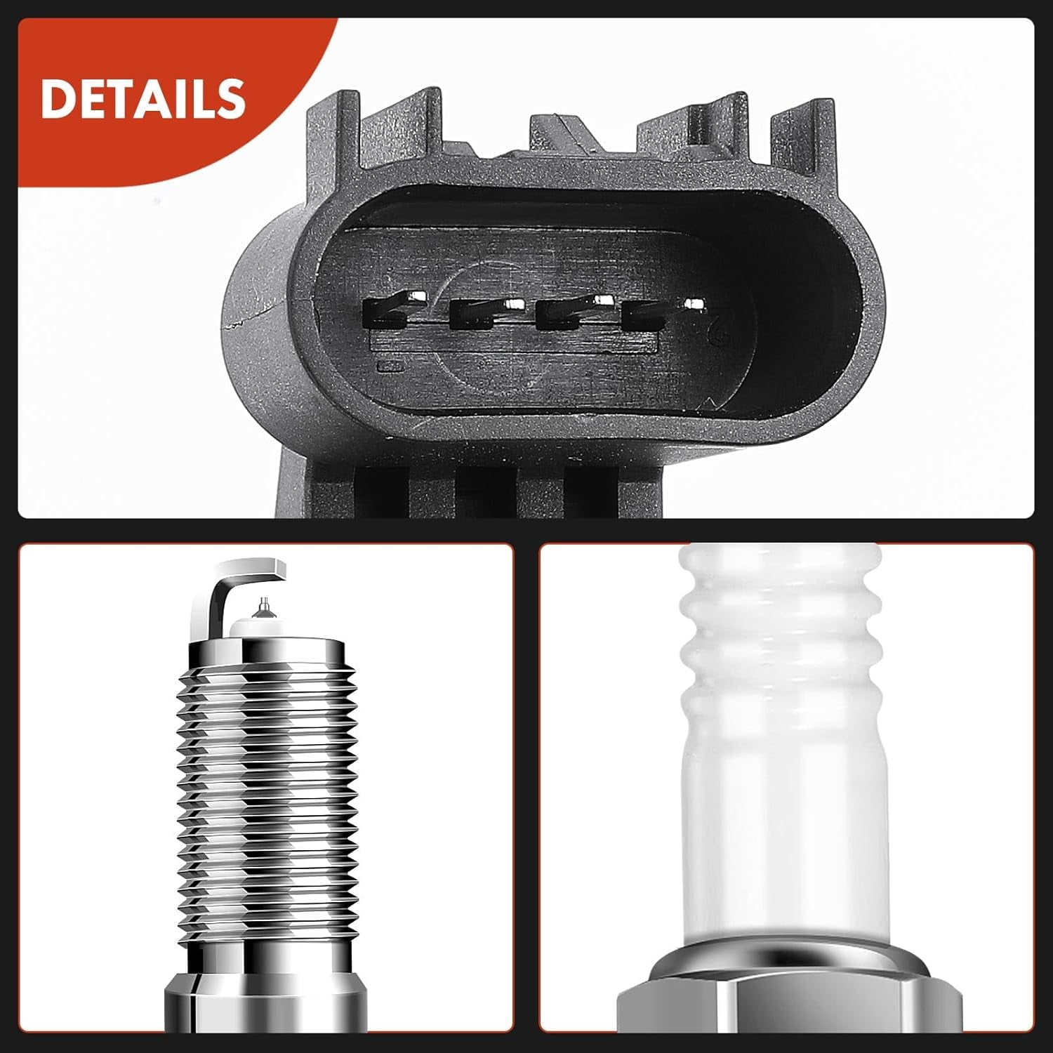 A-Premium Set of 4 Ignition Coil Pack and Iridium Spark Plugs Compatible with Chevrolet Equinox, Malibu & GMC Terrain & Buick LaCrosse, Verano, Regal & Saab 9-5 & Pontiac G5 Solstice & Saturn Aura