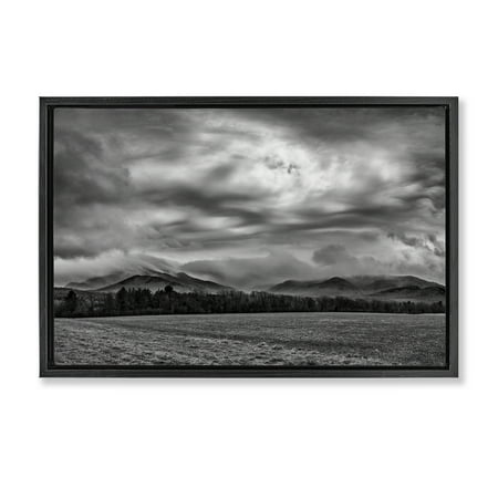 Stupell Industries Distant Cloudy Skies View Black Framed Floater Canvas Wall Art, design by James Rodewald