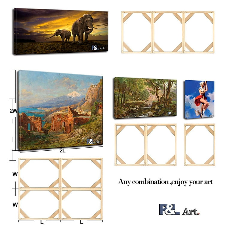 Canvas Frame, 16 x18 Inch Stretcher Bars Wood Kits with Accessories for Oil  Painting and Picture Wall Art