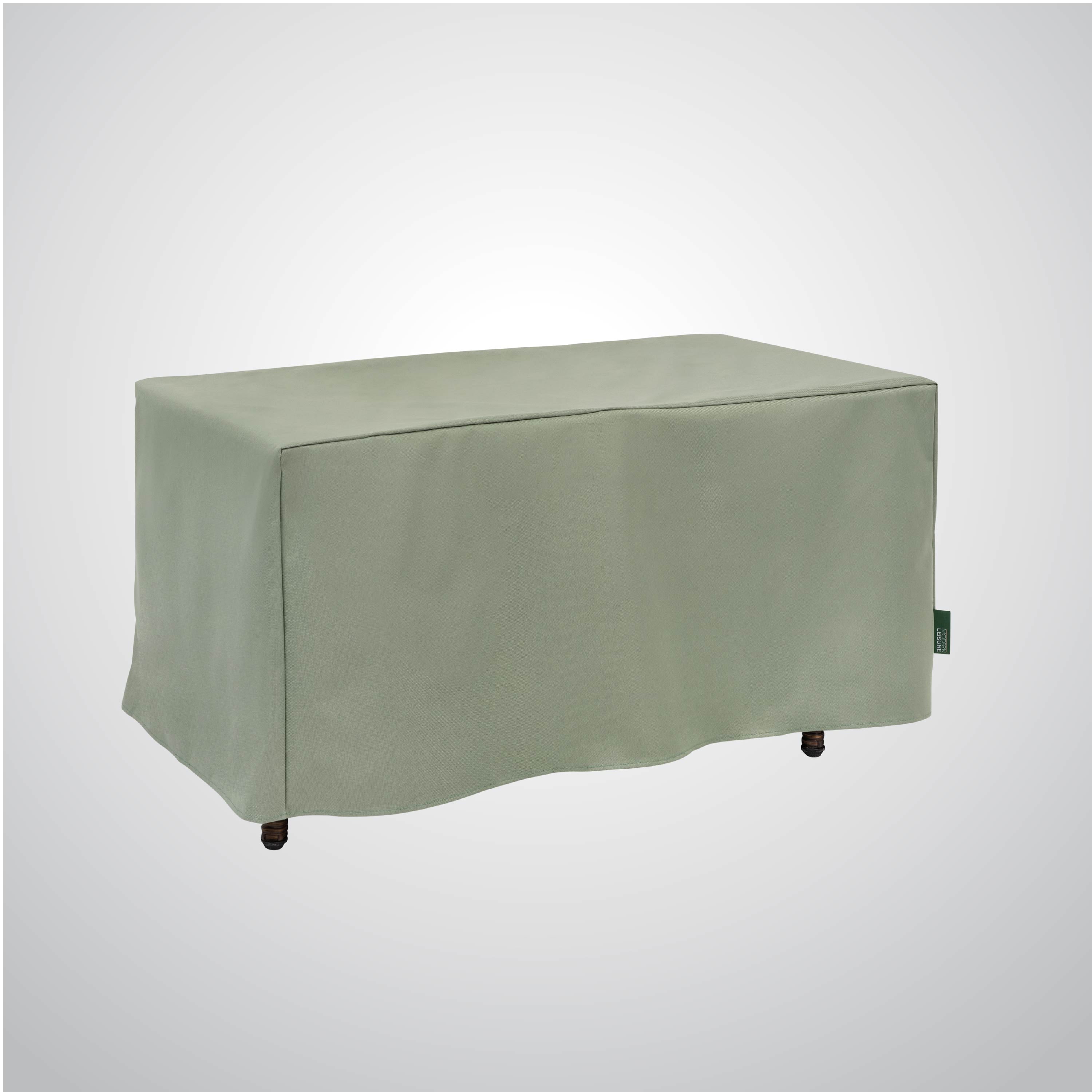 Modern Leisure Basics Patio Ottoman/Coffee Table Cover, 37"L x 22"W x 17"H, Sage Green