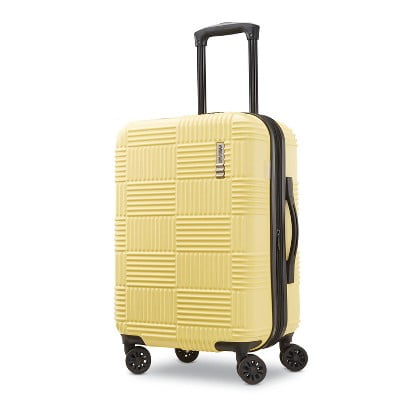 American Tourister 22" Checkered Carry On Hardside Spinner Suitcase - Yellow