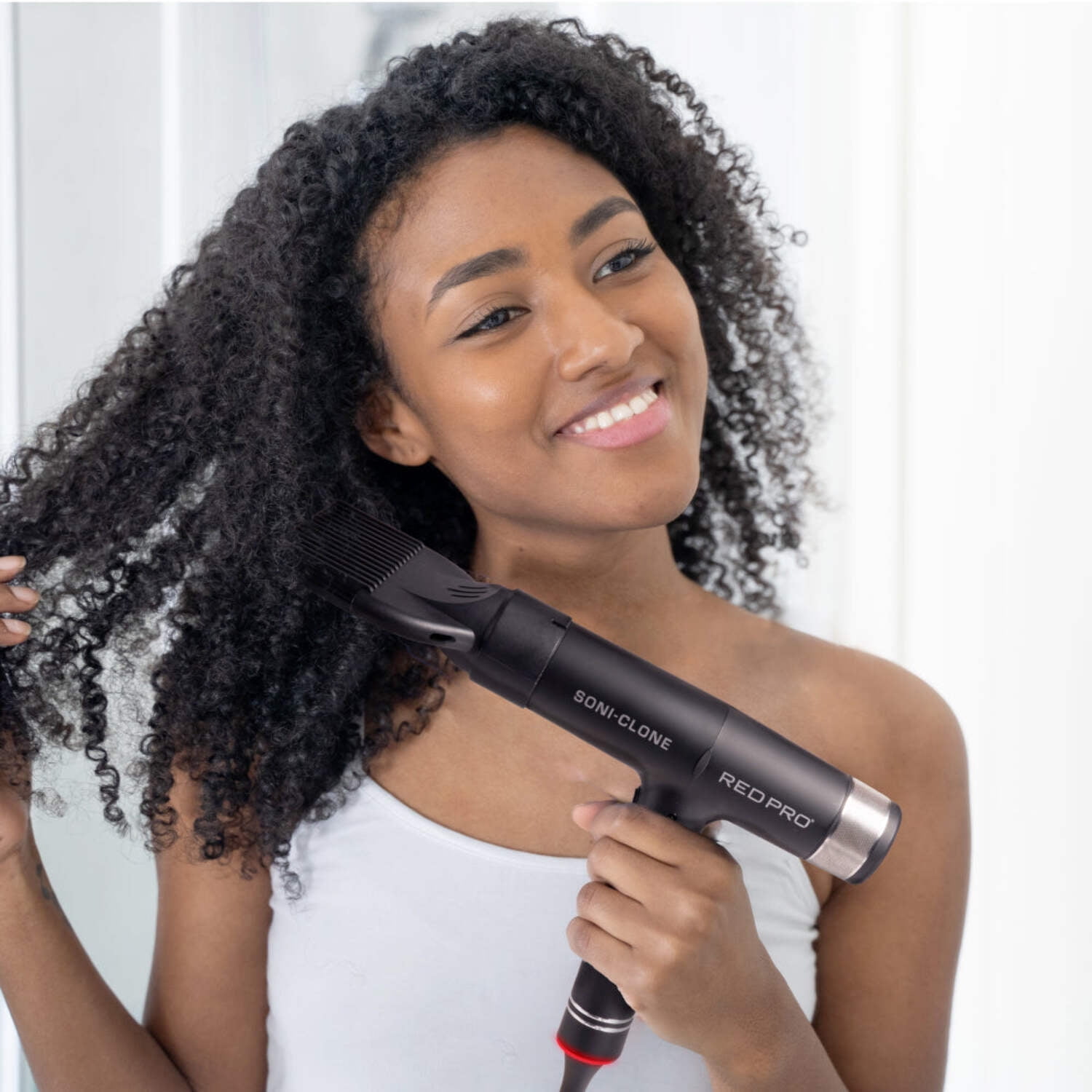 RED Pro Hair Dryer Soni-Clone 110,000 RPM High Speed BLDC Motor Dryer, Strong Air Flow for Fast Drying, Lightweight with Luxury Home & Travel Pouch, Magnetic Nozzle Hair Pik, Diffuser & Concentrator