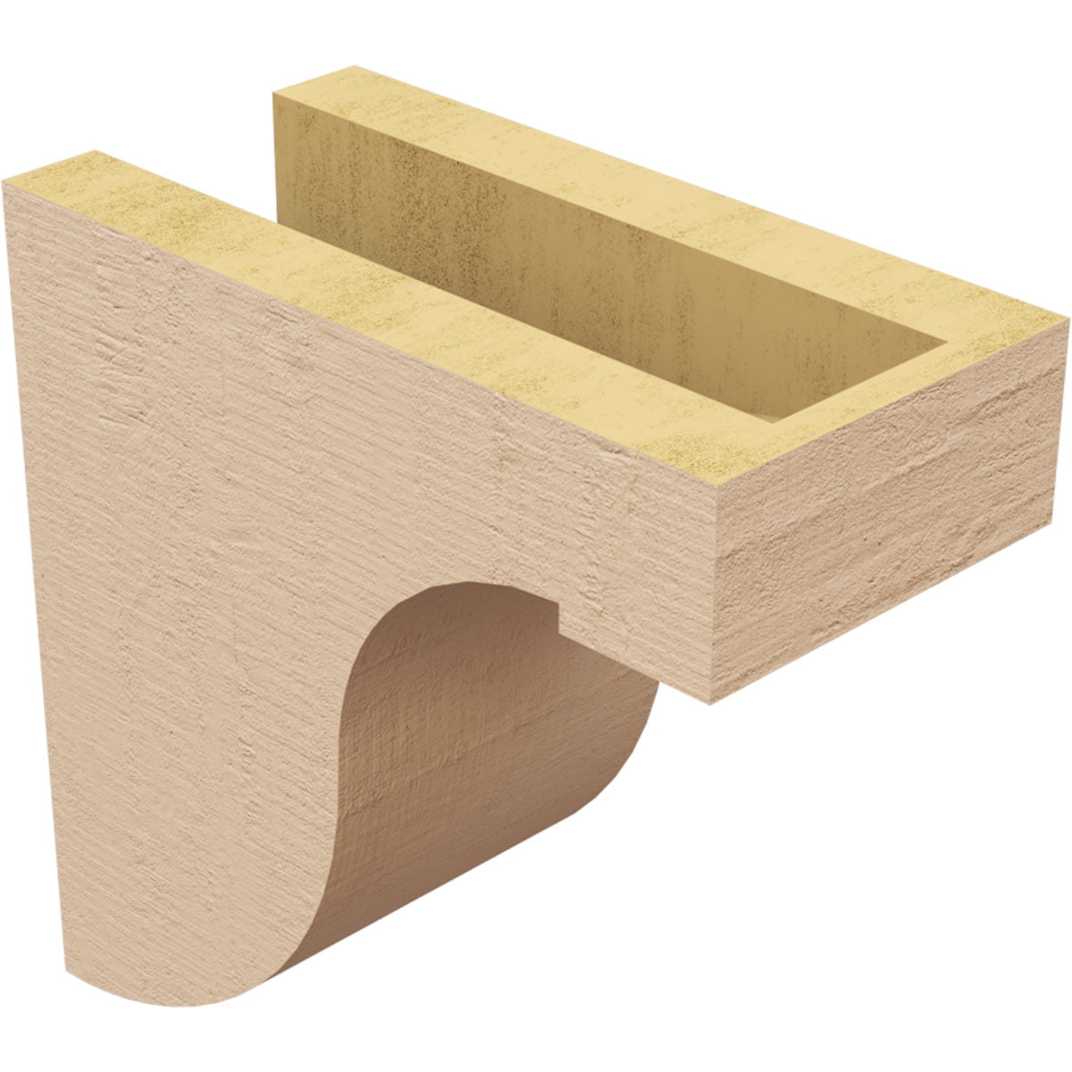 4"W x 8"D x 8"H Classic Del Monte Rough Cedar Woodgrain TimberThane Corbel, Primed Tan