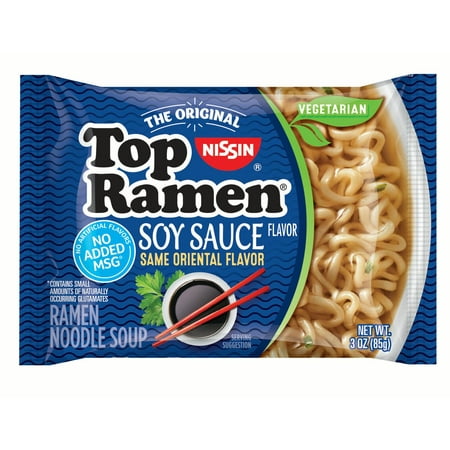 (24 Pack) Nissin Top Ramen Soy Sauce Flavor, 3 oz (Best Ramen Noodle Flavor)
