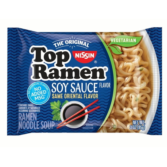 Nissin 3 oz Soy Sauce Flavor Top Ramen Noodles, Pack of 24