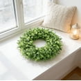 thumbnail image 3 of 18 Inch Artificial Boxwood Wreath, Faux Greenery Front Door Wreath for All Season Home Wall Wedding Party Decor, Indoor Outdoor Use, 3 of 12