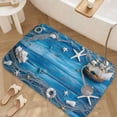 thumbnail image 3 of 1pc Seashell and Nautical Absorbent Non-Slip Bathroom Thickened Flannel Rug Decor,Soft,Quick Drying,Suitable For Indoor/outdoor Use,Bathrooms,Bedrooms,Kitchens,Terrace,Laundry Rooms,16"x24", 3 of 9