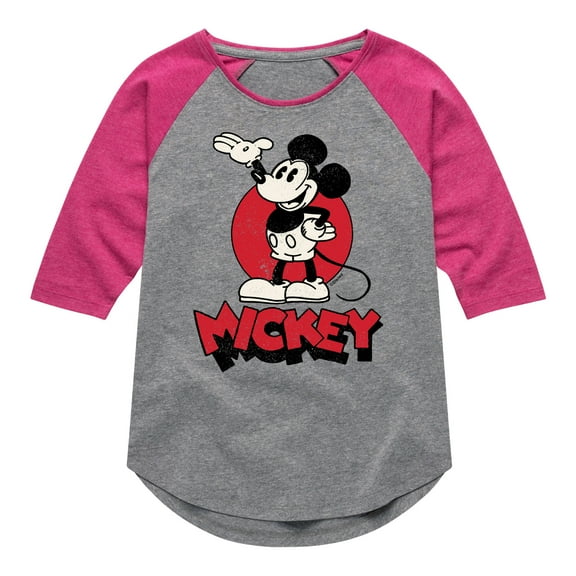 Mickey & Friends - Mickey Heritage - Toddler And Youth Girls Raglan Graphic T-Shirt