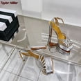thumbnail image 2 of Summer New Water Platform Open Toe High Heels Sexy Thick Heel Buckle Strap Sandals Fashion Party Banquet Dress Women'S Shoes 44, 2 of 5
