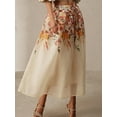 thumbnail image 2 of Women'S A-Line Vintage Print Skirt Light Yellow XL, 2 of 7