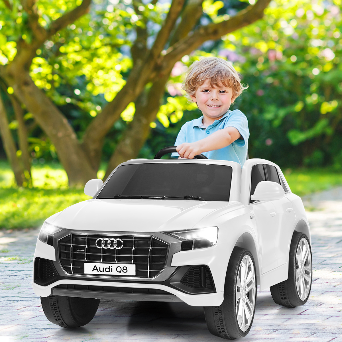 Costway 12V Licensed AudiQ8 Kids Ride On Car w/ 2.4G Remote