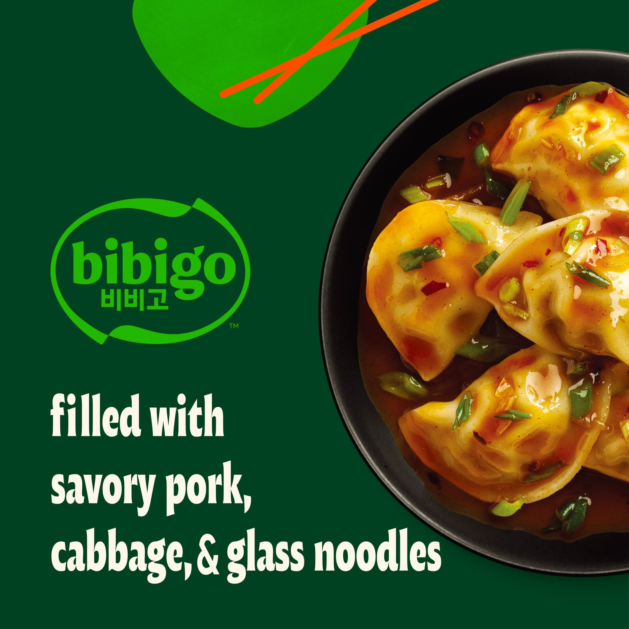Bibigo Frozen Vegetable & Pork Spicy Sauced Dumplings, 9.01 oz