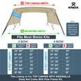 thumbnail image 2 of Knox T40E-E4 54-60 in. Universal 4 Bow Bimini Top Replacement Canvas & Detachable Sidewalls with Storage Boot, Sand, 2 of 7