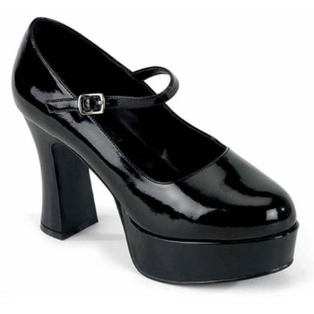 Mary Jane Black Platform Shoes Women's Adult Halloween Accessory