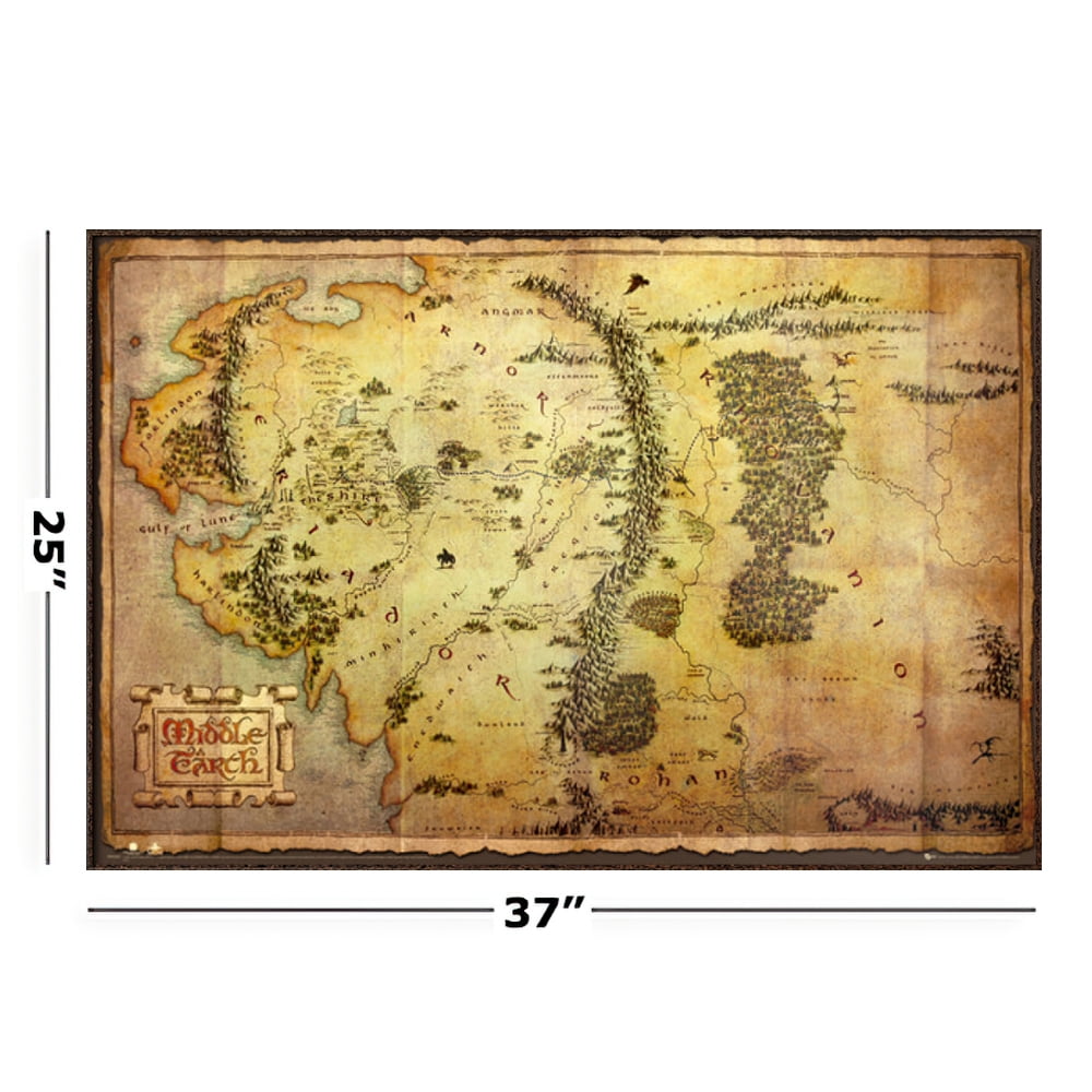 LORD OF THE RINGS THE HOBBIT MIDDLE EARTH MAP POSTER PRINT NEW 22x34 FREE SHIP 