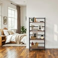 thumbnail image 4 of Homycasa 5 Tier Industrial Storage Shelf with Metal Frame Rustic Brown, 4 of 6