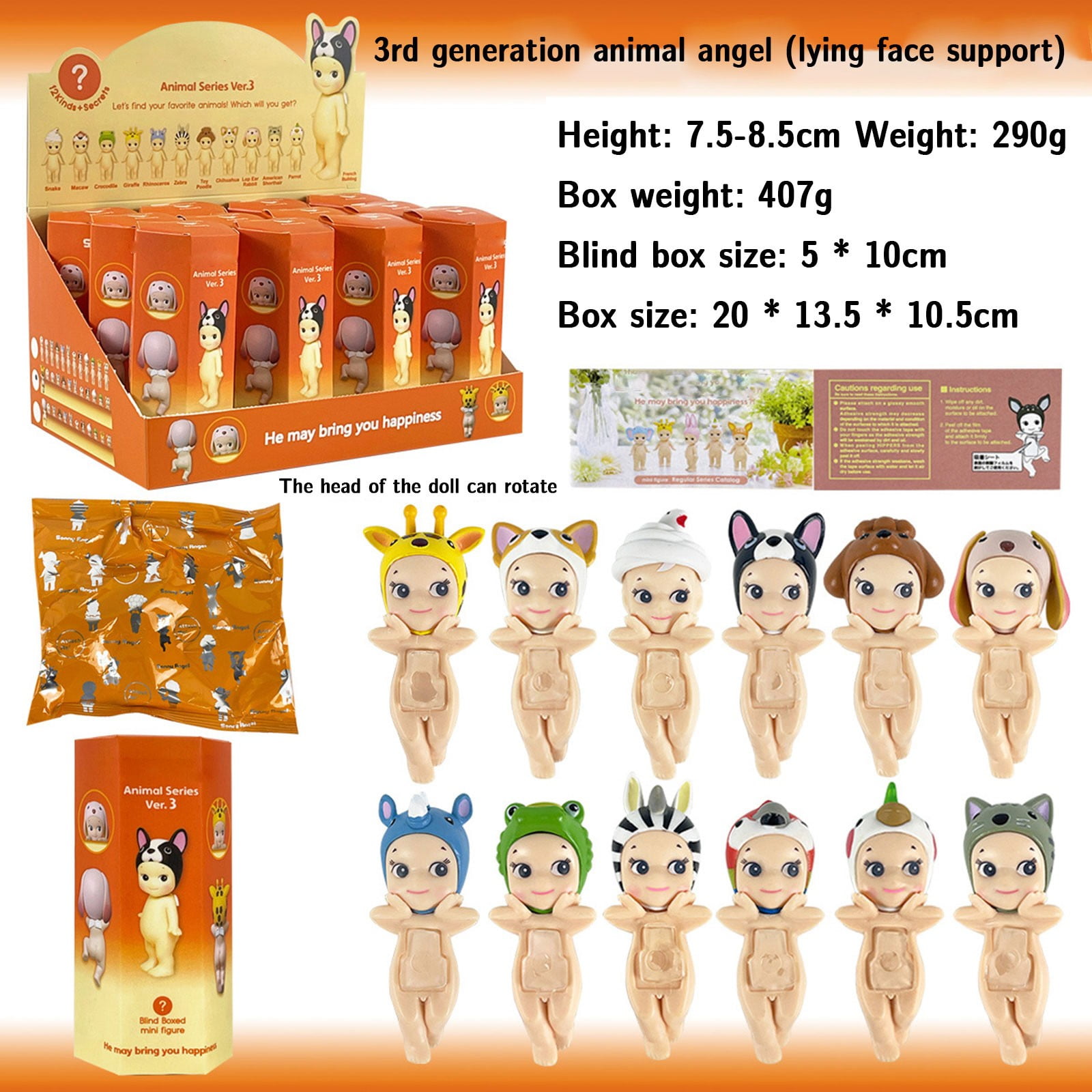 Sonny Angel Hippers Animals Series Ver.3, Angel Figures Doll