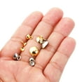 thumbnail image 4 of Bead Caps, 100 Pcs Bead Cap Bail Pendant Stainless Steel Ornament Caps with Loop for Jewelry Making, Gold Silver, 4 of 5